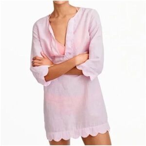 J Crew Pale pink scalloped tunic coverup/dress